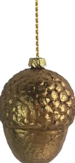 Intratuin Weihnachtsbaumschmuck Eichel gold 6 x 6 x 7,8 cm