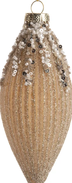 Intratuin Weihnachtsbaumschmuck Tropfen Marylou gold D 5,5 H 13 cm
