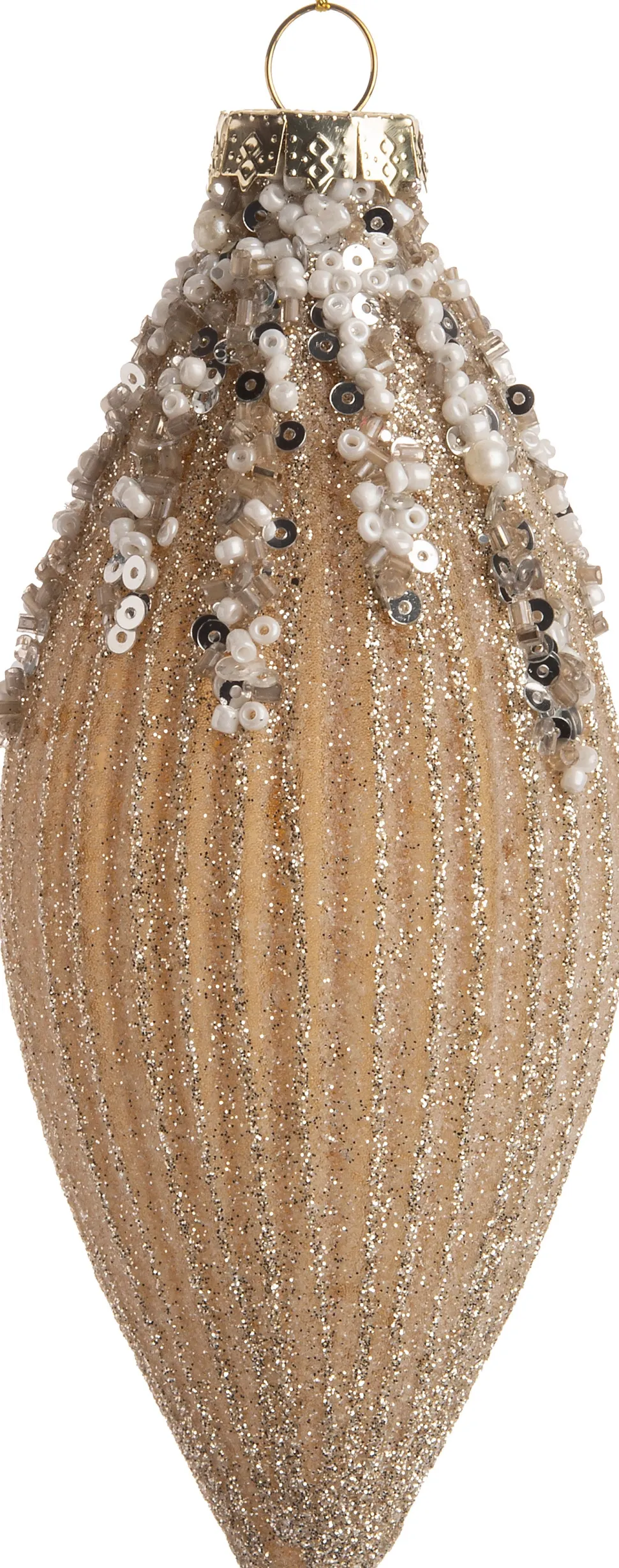 Intratuin Weihnachtsbaumschmuck Tropfen Marylou gold D 5,5 H 13 cm