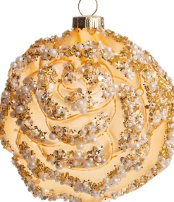 Intratuin Weihnachtsbaumschmuck Blume Luann gold 10 x 10 x 5 cm