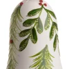 Intratuin Weihnachtsbaumschmuck Glocke weiß / grün D 7 H 9 cm