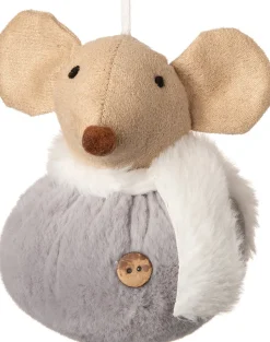 Intratuin Weihnachtsbaumschmuck Maus grau 8 x 8 x 11 cm