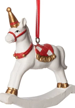 Intratuin Weihnachtsbaumschmuck Schaukelpferd weiß 6,5 x 3 x 9 cm