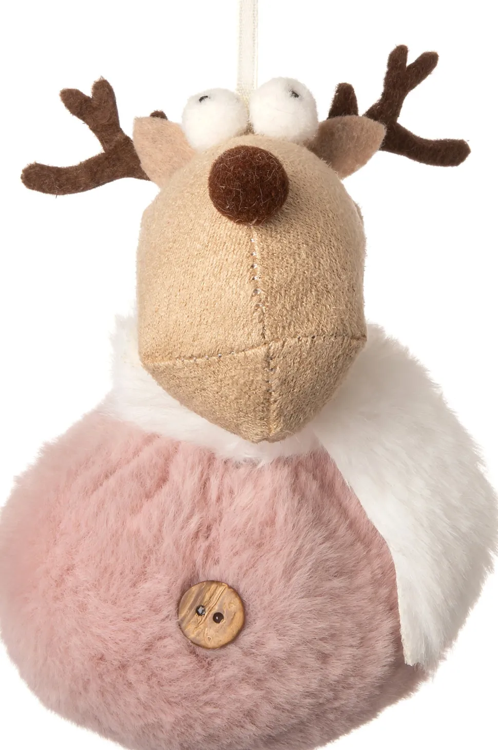 Intratuin Weihnachtsbaumschmuck Rentier hellrosa 8 x 8 x 11 cm