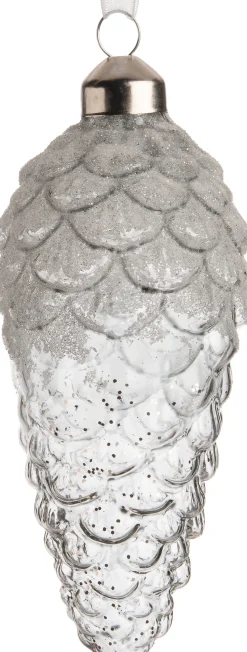 Intratuin Weihnachtsbaumschmuck Tannenzapfen Tera transparent D 6 H 12,5 cm