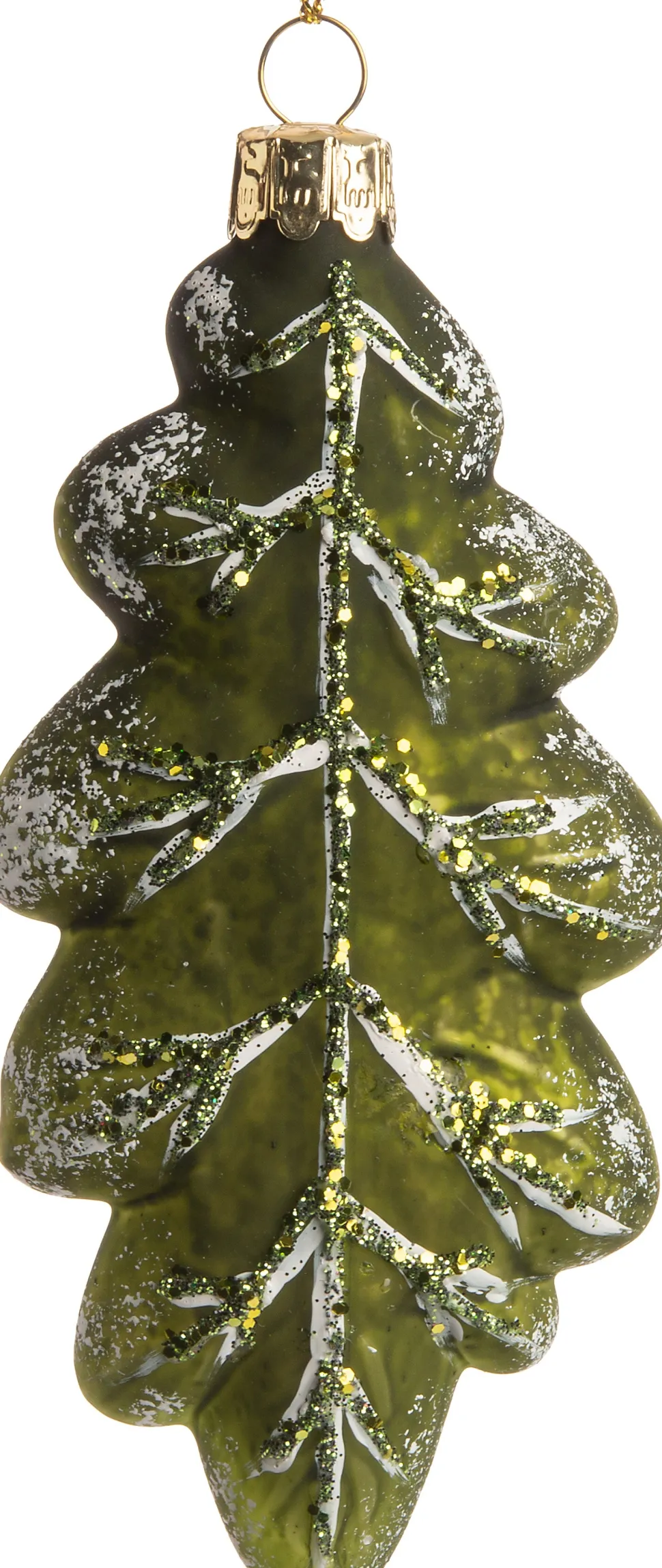 Intratuin Weihnachtsbaumschmuck Blatt grün 6 x 2,5 x 12 cm