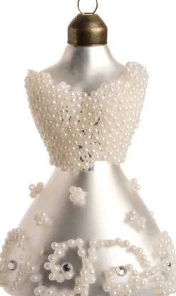 Intratuin Weihnachtsbaumschmuck Kleid weiß D 7 H 11,5 cm