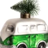 Intratuin Weihnachtsbaumschmuck Bus Bulli grün / weiß 8,7 x 4,7 x 8,7 cm