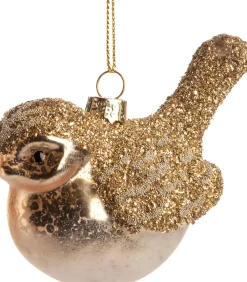 Intratuin Weihnachtsbaumschmuck Vogel Birdie gold 10,5 x 6 x 6,5 cm