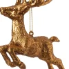 Intratuin Weihnachtsbaumschmuck Rentier springend gold 11,5 x 4,2 x 10 cm