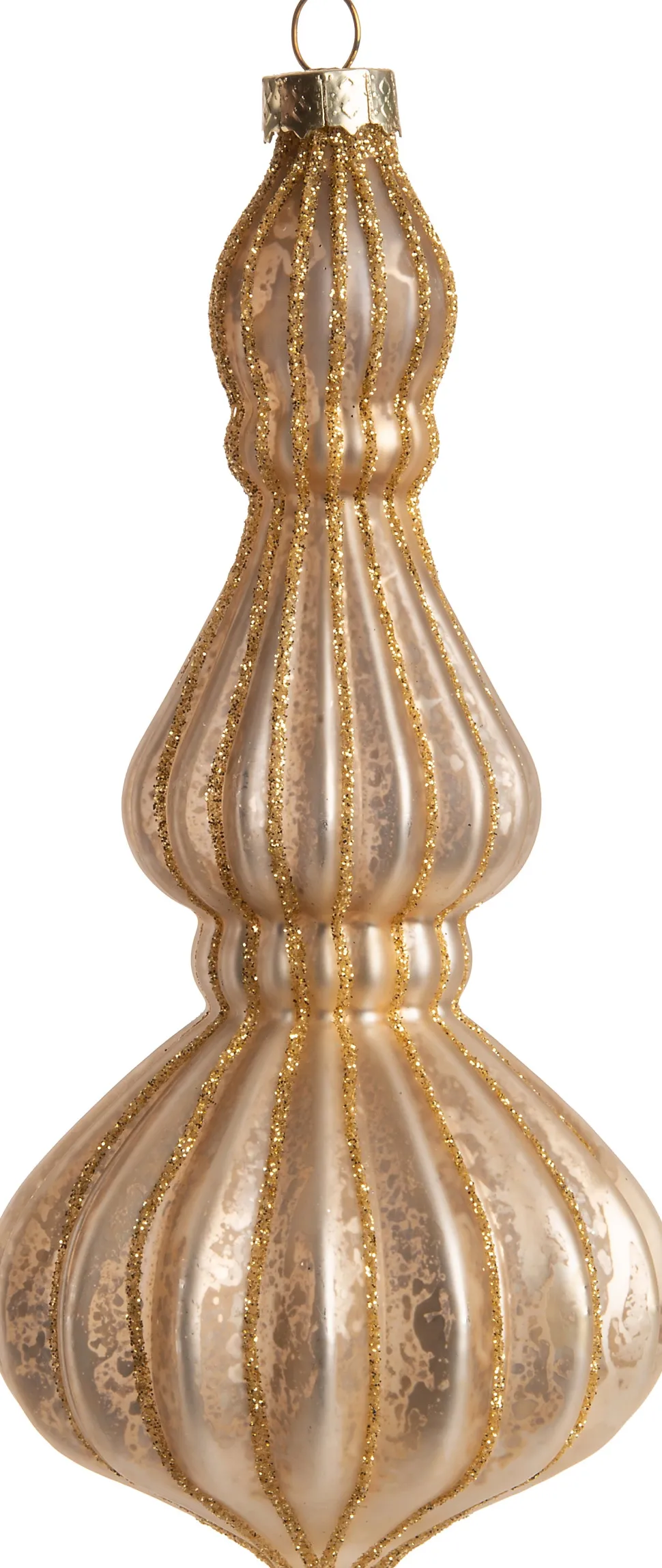 Intratuin Weihnachtsbaumschmuck Tropfen Goldie gold D 7 H 15,5 cm