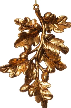 Intratuin Weihnachtsbaumschmuck Eichelblatt gold 15 x 11 x 1 cm