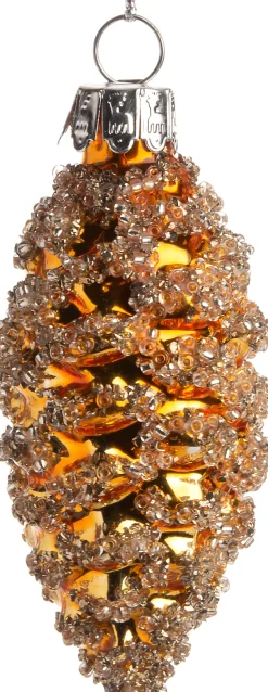 Intratuin Weihnachtsbaumschmuck Tannenzapfen Devona gold D 3,5 H 7,5 cm