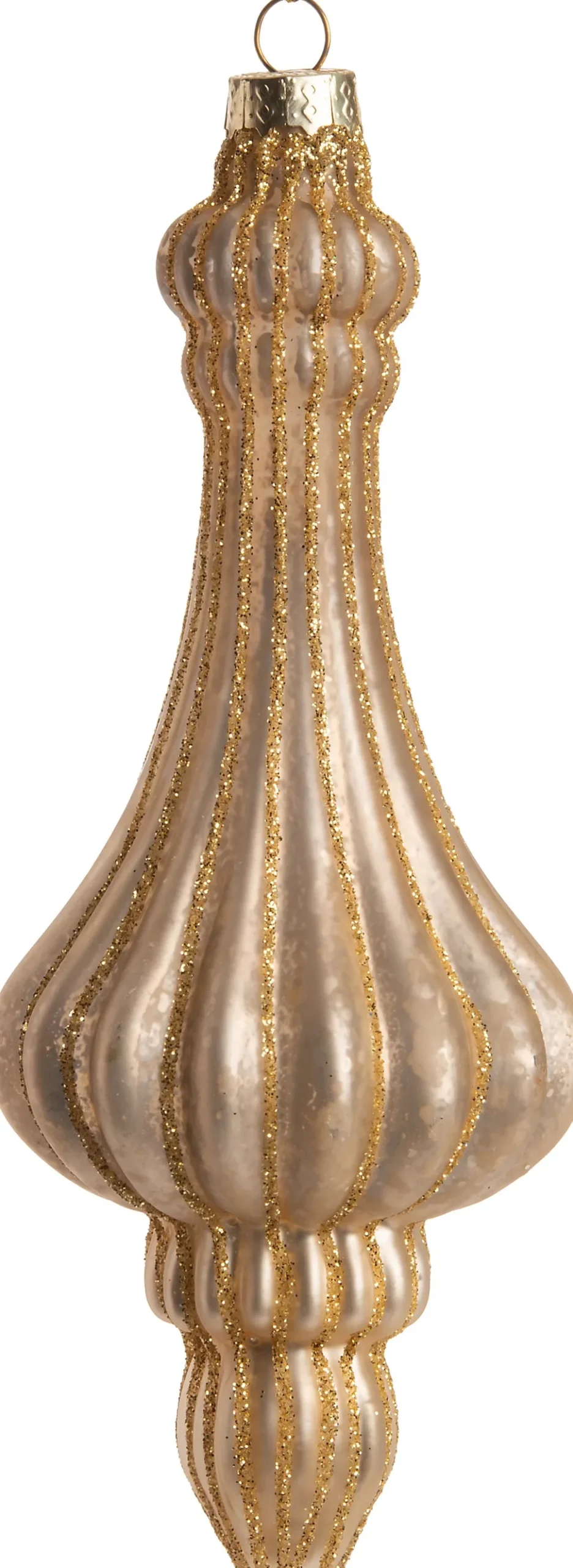 Intratuin Weihnachtsbaumschmuck Tropfen Goldie gold D 6,5 H 16,5 cm