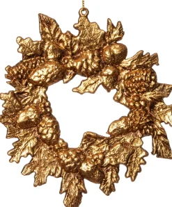 Intratuin Weihnachtsbaumschmuck Kranz gold 13,1 x 0,8 x 12,2 cm