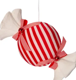 Intratuin Weihnachtsbaumschmuck Candyline Bonbon weiß 16 x 16 x 37 cm