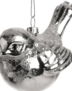 Intratuin Weihnachtsbaumschmuck Vogel Sanny silber 10,5 x 6 x 6,5 cm