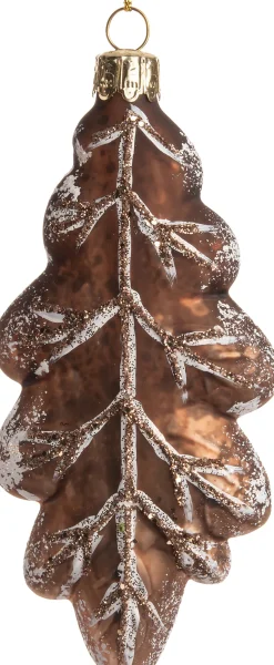 Intratuin Weihnachtsbaumschmuck Blatt braun 6 x 2,5 x 12 cm