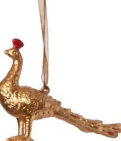 Intratuin Weihnachtsbaumschmuck Pfau gold 12 x 3,5 x 8 cm