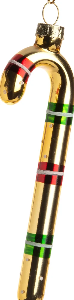 Intratuin Weihnachtsbaumschmuck Zuckerstange gold 4 x 1,3 x 12 cm