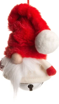 Intratuin Weihnachtsbaumschmuck Wichtel mit Glocke rot 10 x 6 x 12 cm