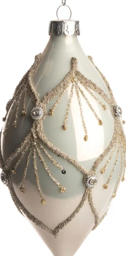 Intratuin Weihnachtskugel Zwiebel Fayth weiß D 6 cm