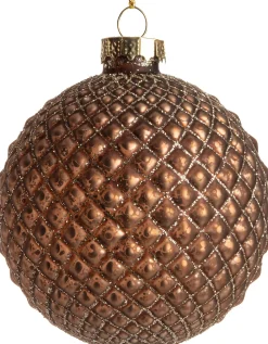 Intratuin Weihnachtskugel Rauten klein braun D 8 cm