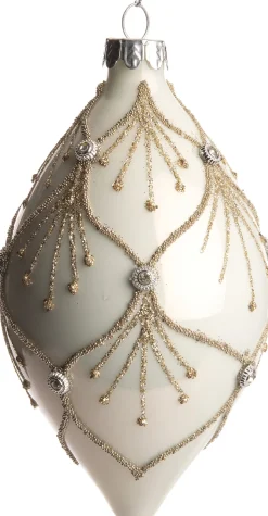 Intratuin Weihnachtskugel Zwiebel Fayth weiß D 8 cm