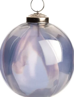 Intratuin Weihnachtskugel marmoriert blau D 10 cm