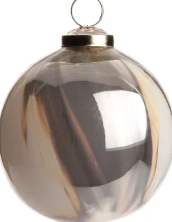 Intratuin Weihnachtskugel marmoriert weiß D 10 cm