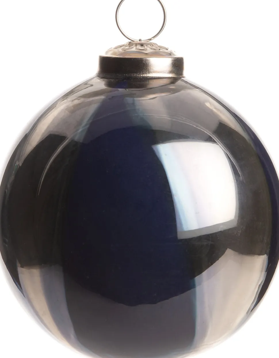 Intratuin Weihnachtskugel marmoriert dunkelblau D 8 cm