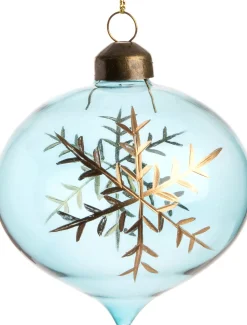 Intratuin Weihnachtskugel Zwiebel Keyla blau / transparent D 8 cm