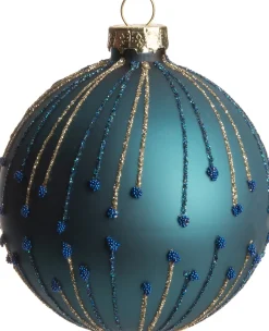 Intratuin Weihnachtskugel Kelsey Linie blau D 8 cm