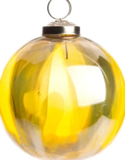 Intratuin Weihnachtskugel marmor gelb D 8 cm