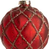 Intratuin Weihnachtskugel Cassie Rauten groot rot D 8 cm
