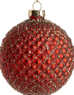 Intratuin Weihnachtskugel Cassie Rauten klein rot D 8 cm