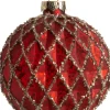 Intratuin Weihnachtskugel Cassie Rauten rot D 8 cm