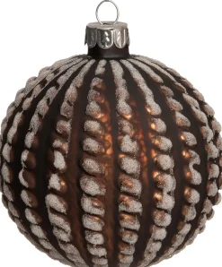 Intratuin Weihnachtskugel Danna braun / weiß D 8 cm