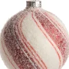 Intratuin Weihnachtskugel Dixie weiß / rot D 8 cm