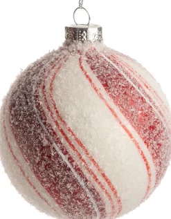 Intratuin Weihnachtskugel Dixie weiß / rot D 8 cm