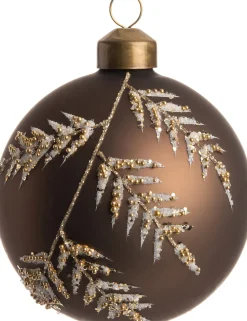 Intratuin Weihnachtskugel Dana dunkelbraun D 8 cm