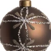 Intratuin Weihnachtskugel Elora dunkelbraun D 8 cm