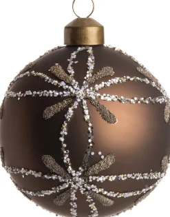 Intratuin Weihnachtskugel Elora dunkelbraun D 8 cm