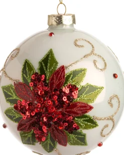 Intratuin Weihnachtskugel Gwenda weiß / grün / rot D 10 cm