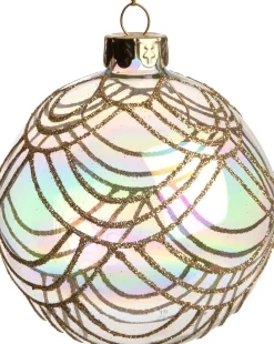 Intratuin Weihnachtskugel Inda transparent / gold D 8 cm