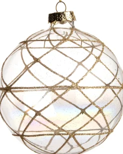 Intratuin Weihnachtskugel Inda transparent / gold D 10 cm