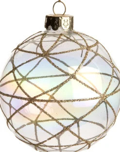 Intratuin Weihnachtskugel Inda transparent / gold D 8 cm