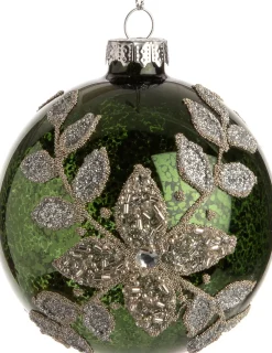 Intratuin Weihnachtskugel Judie grün D 8 cm