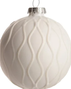Intratuin Weihnachtskugel krul Viana weiß D 8 cm