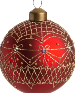 Intratuin Weihnachtskugel Kyra rot D 8 cm